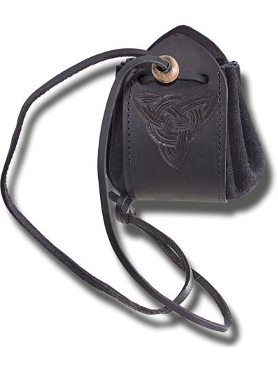 Trollfelsen Lederbeutel Keltischer Knoten II schwarz